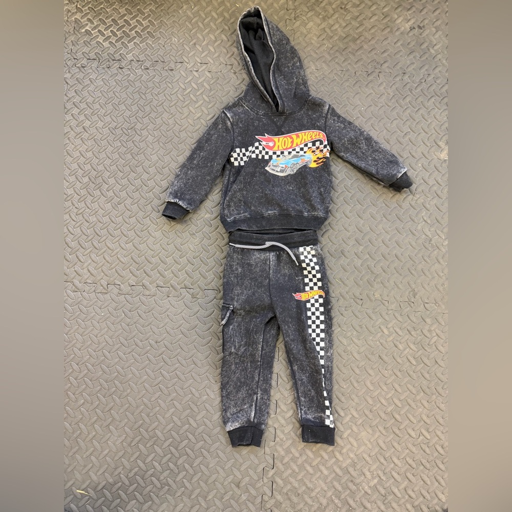 Hot Wheels Black Hooded Sweatshirt Set